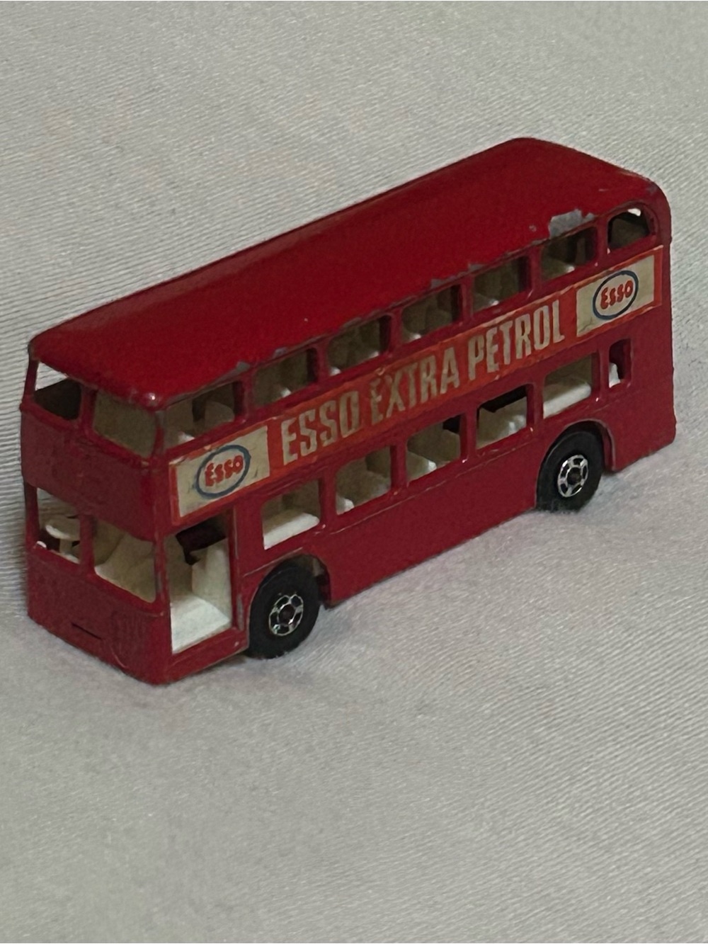 Vintage Matchbox Lesney Series No. 74 Red Daimler Bus "Esso Extra Petrol"